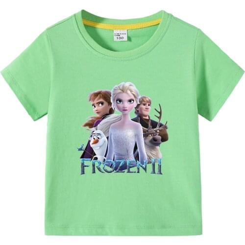 Frozen Childrens Clothing Summer Short-Sleeved T-Shirt Boys Girls Cartoon Bottoming Shirt Baby Half-Sleeved T-Shirt Top Tide