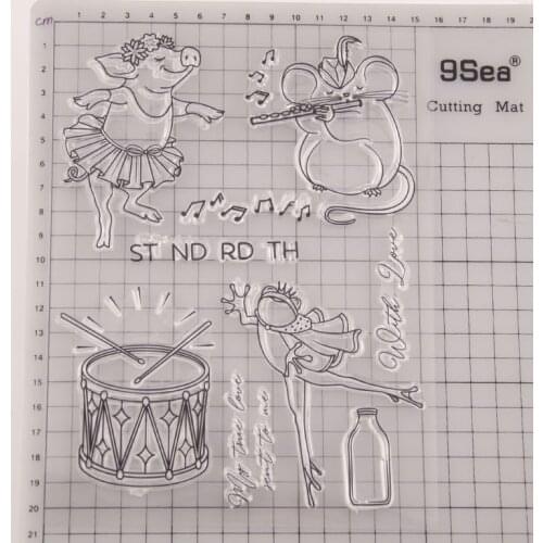 Mouse Pig Frog Music CLEAR STAMPS DIY Scrapbooking Card Album Paper Craft Rubber Transparent Silicon Clear Stamp