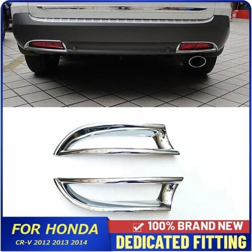 Fit For Honda CR-V 2012 2013 2014 Car Back Fog Lamp Frame Sticker ABS Chrome Rear Foglight Cover Trims Auto Parts
