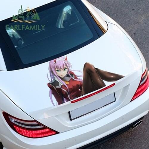 EARLFAMILY 43cm x 24.1cm For Zero Two Car Assessoires Stickers Vinyl Waterproof Decal Personality Motorcycle For JDM SUV RV