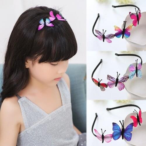 New 1PC Kids Handmade Butterfly Hair Accessories Colorful Unique Fairy Princess Girls Children Hairbands Gifts