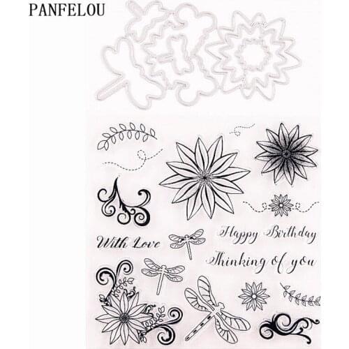 Cutting dies Spring flowers Transparent Silicone Rubber Clear Stamps cartoon Scrapbooking/DIY Easter Childrens toys album