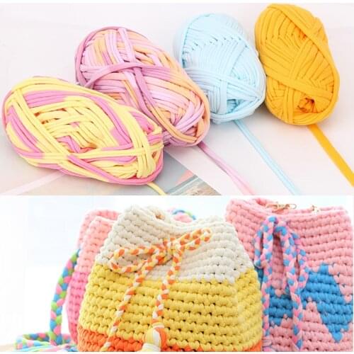1pc Colourful DIY Crochet Cloth Yarn for Hand Waved Basket Carpets Cotton Yarn Worsted Lot
