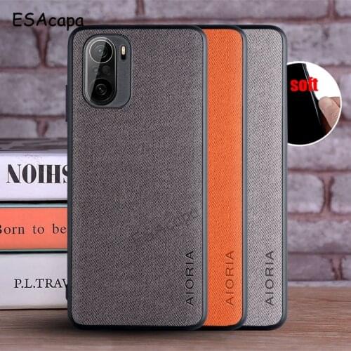 Luxury Textile Leather Skin Case for Xiaomi Redmi K40 Pro Soft TPU edge Protection Back Phone Cover for Redmi K40 Pro Plus Capa