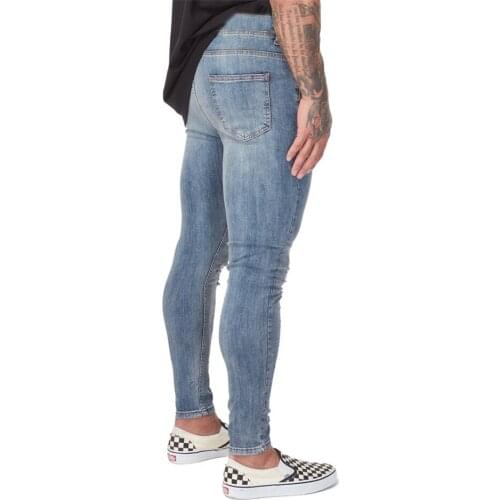 Melody Spray On Brand Jeans Men Hip Hop Distressed Hole Jean Homme 3 Colors Summer Super Skinny Stretchy Ripped Jeans for Men