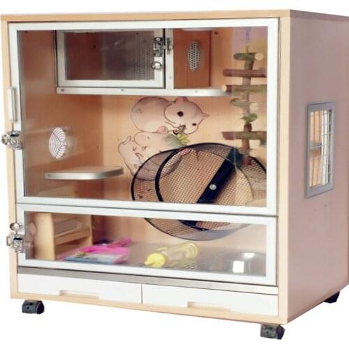 Totoro Cabinet Cage Solid Wood Ecological Board Villa Pet Dating Postage