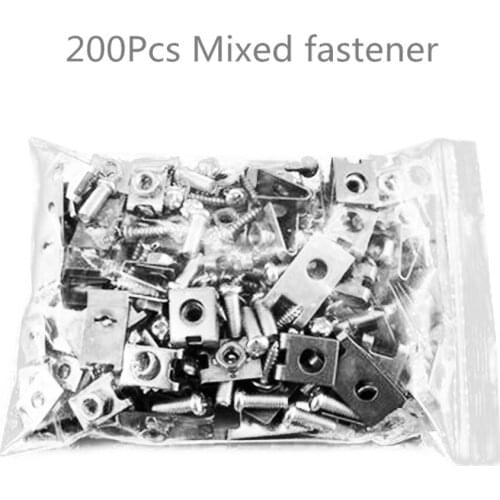 Mixed Auto Car body door panel fastener fixed screw U Type gasket fender metal clips 200pcs/lot