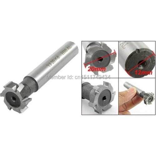 Straight Shank 25/32" Cutting Dia 6 Flutes T Slot Milling Cutter