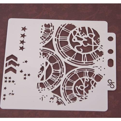 Retro Clock DIY Layering Stencils Wall Painting Scrapbooking Coloring Embossing Crafts Album Decorative Paper Card Template Tool