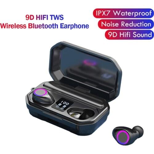 9D Bluetooth Wireless Earphones TWS HIFI Bass Sports Waterproof Earbuds Touch Control Music Headset With Mic For Xiaomi Huawei
