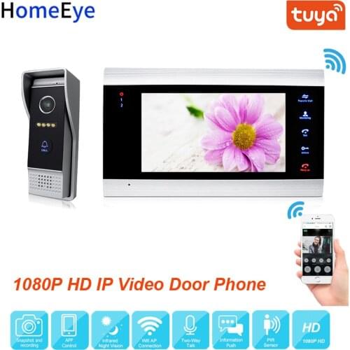 WiFi IP Video Door Phone 1080P Video Intercom TuyaSmart App Remote Unlock Motion Detection Home Doorbell Access Control System