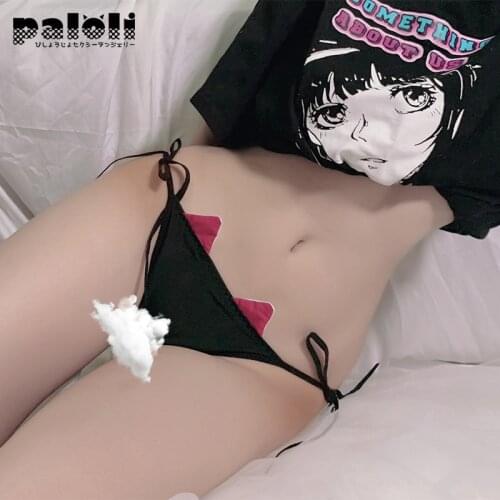 Japanese Kawaii Sweet Underwear Sexy Little Devil Strappy Low Waist Womens Panties Milk Silk Comfortable Underwear New