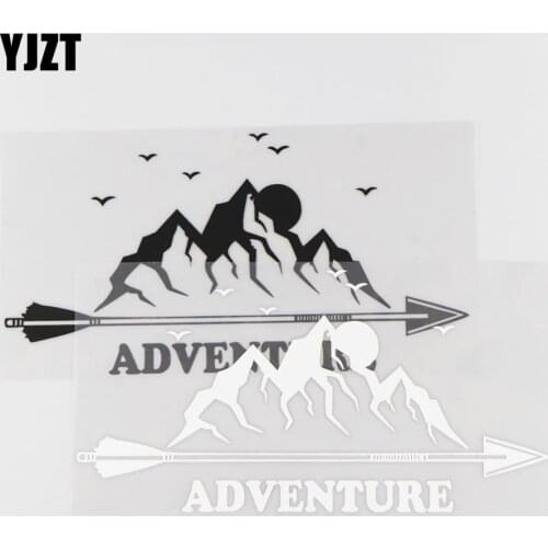 YJZT 19X9.7CM ADVENTURE Vinyl Decals Art Fashion Car Sticker Cartoon Word Decoration Black/Silver 4C-0002
