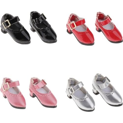 1/12 High-Heels PU Leather Shoes for OB11 Blythe Dolls Accessories
