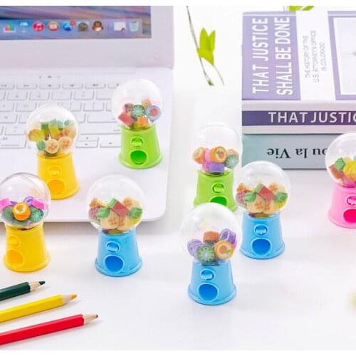 1pc Creative Mini Fruit Eraser Twisted Egg Toys for Children Colorful Cartoon Eraser Toy Girls Birthday Gift Kids Party Toys