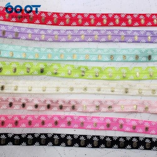 10yards 5/8'' fruit bronzing Ribbon Elastic Foldover Elastics Stretch Hair Ties Headbands for Baby Girls Hair Bow E-20425-763