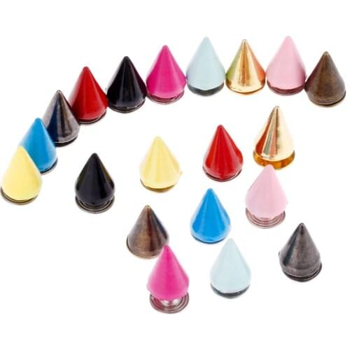 20x Metal Screws Knob Tip Rivets Handbag Belt Shoes Punk Apparel Leather Buckles Crafts Bullet Rivet Stud Spikes DIY Handmade