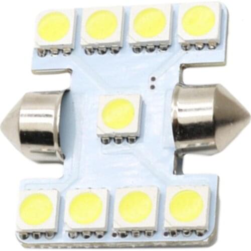 31mm 5050SMD 9LED Car Auto Festoon Dome Interior Map Lights Double Sharp Lamp for DC 12V White #280243