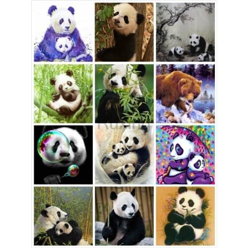 5D DIY Diamond painting Cute Anmial panda Square/Round Diamond mosaic embroidery Cross stitch crystal Handicrafts Wall Painting