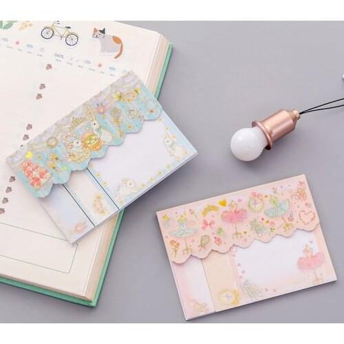 60 Pages /Pack Romantic Ballet Cake Violin Pearl Memo Pad Sticky Notes School Office Supply Student Stationery