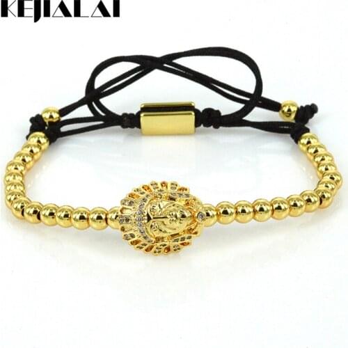 Classic Style Braiding Macrame Bracelet Indian Pharaoh Cobra Skull Bracelet Egyption Pharaoh Charm 4mm Beads for Men Women Gift