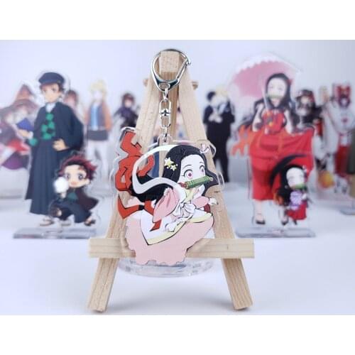 Japanese Anime Demon Slayer: Kimetsu no Yaiba Kamado Nezuko Cosplay Acrylic Phone Pendant Keychain Keyring Xmas Gifts
