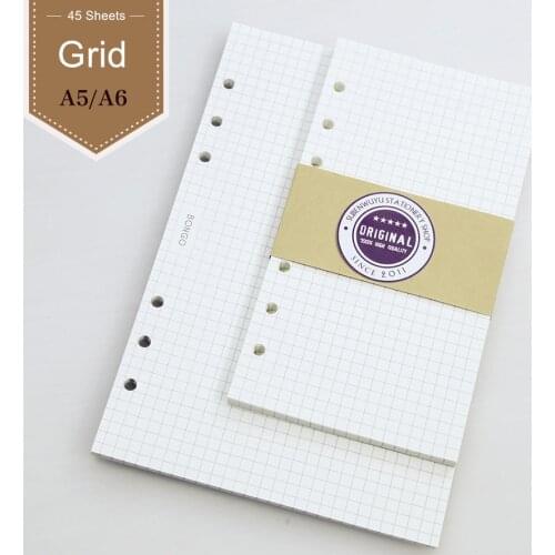 Filler papers Loose Leaf Notebook Core Filofax A6 A5 Adapter With Grid Core Planner Sketchbook Personal Diary filler papers