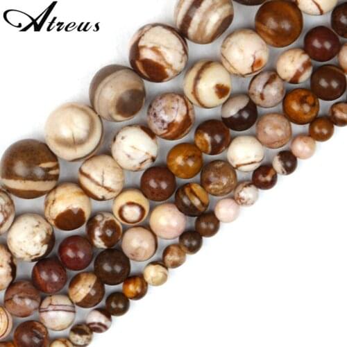 Natural Australia Zebra Jaspers Stone Beads Lucky Round Loose Spacer Beads 4 6 8 10mm For Jewelry Making DIY Bracelet Wholesale