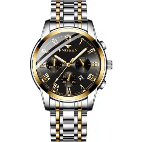 FNGEEN Watch For Men Waterproof Business Sport Man Watches Luminous Hands Quartz Wristwatch Top Brand Luxury Relogio Masculino