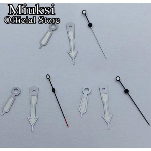 Miuksi silver watch hands green luminous hands fit NH35 NH36 ETA2824 2836 Miyota8215 8205 821A Mingzhu DG2813 3804 movement