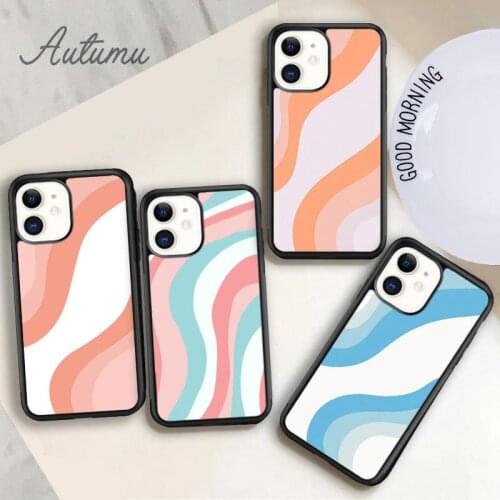 Wavy Blue Phone Case for iPhone 11 12 Pro Max mini X XR XS SE 2020 5 6S 7 8 Plus Samsung Galaxy S8 S9 S10 Cover shell