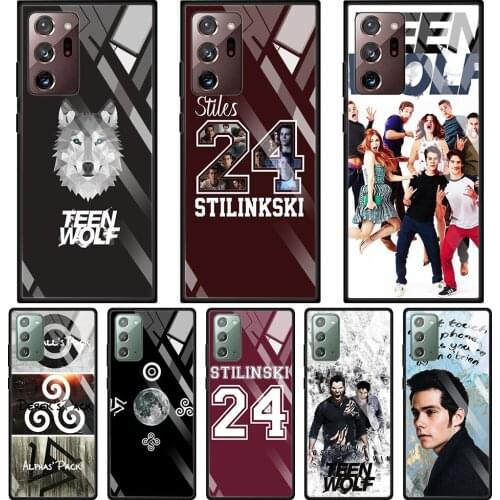 Tempered Glass Case For Samsung Galaxy Note 20 Ultra 5G 10 Plus Lite 5G 9 8 Phone Shell Cover Capas Teen wolf 24