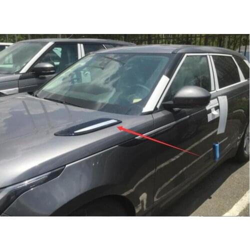 For Range Rover Velar 2017 2018 Car Accessories ABS Chrome Hood Air Vent Outlet Wing Trim 2pcs