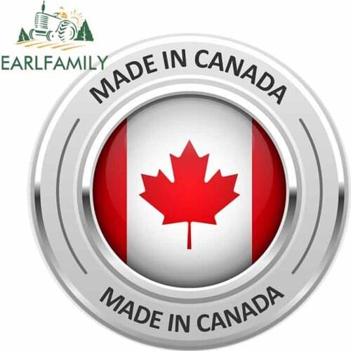 EARLFAMILY 13cm x 12.9cm For Canada Flag Cartoon Car Stickers Repair Decal Car Accessories Waterproof Air Conditioner Decor