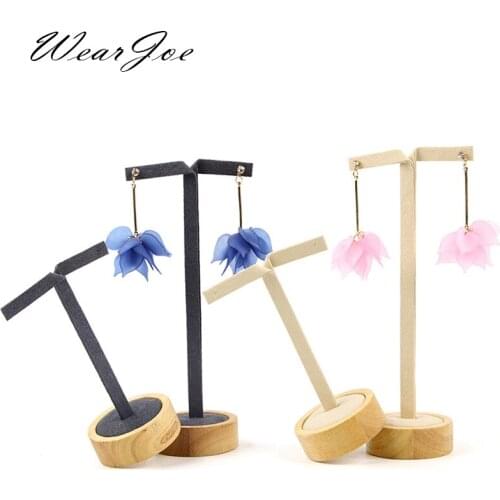 Elegant Solid Wood Hanger Jewelry Earring Display Shelf Stand Eardrop Holder Rack Ear Stud Storage Showcase Organizer Decoration