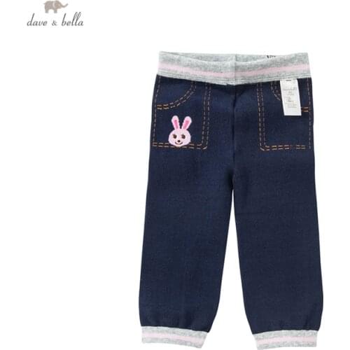 DB20133 dave bella autumn infant baby girls lolita cartoon leggings children fashion leggings