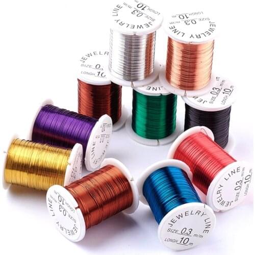 50Rolls 0.3mm Copper Jewelry Wire Accessories for Bracelet Necklace DIY Crative Crafts Decor Making Mix Color ,about 10m/Roll