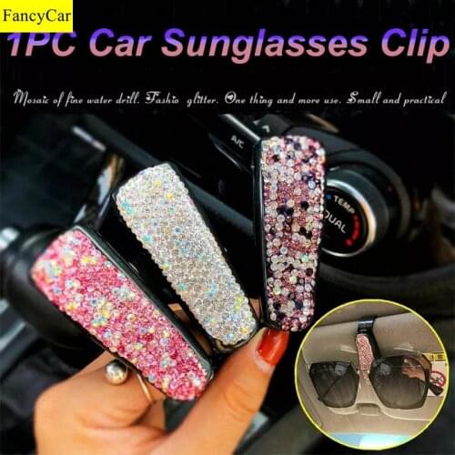 Mini 3colors Universal Car Glasses Holder Sunglasses Vehicle Visor Sunglass Inerior Styling Convenient Clip Outdoor Securely