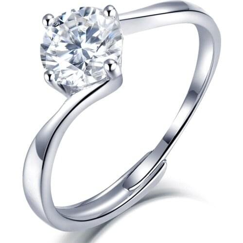 Fashion Women Ring 100% 925 Sterling Silver Ring Luxury Moissanite Wedding Rings Jewelry Accessories Gift For Girl Lady Party