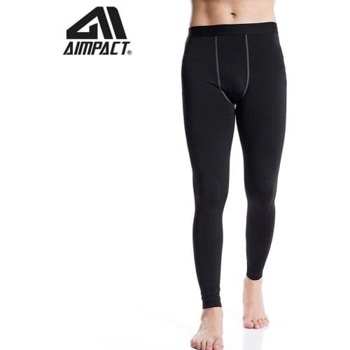 AIMPACT Mens Autumn And Winter Outdoor Fitness Running Training Pants Plus Velvet Stretch Warm Breathable Bodybuilding Trousers