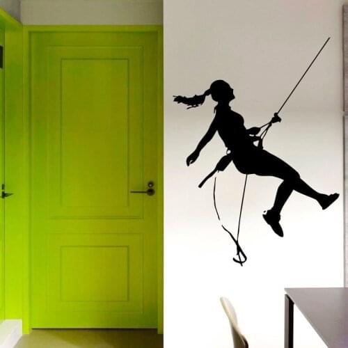 Rock Climber Climbing Silhouette Wall Decals Extreme Sports Home Decor Vinyl Adhesive Waterproof Wall Stickers Kids Room