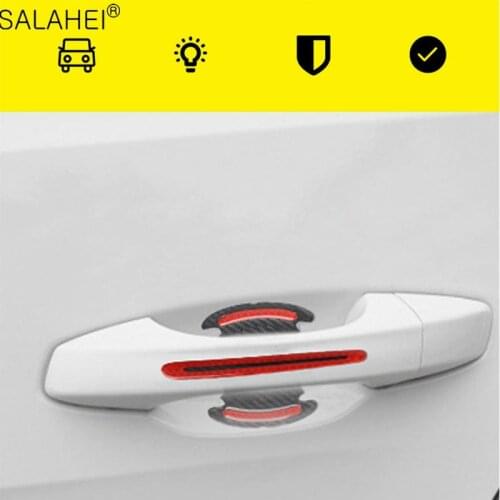 4 PCs/set Car Door Open Stickers Reflective Tape Bowl Cover Strips Safety Warning Decal Reflector Auto Accessories Universal