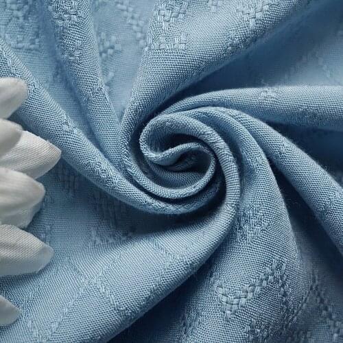 New cotton silk fabric 30 thread pendulous artificial cotton jacquard geometric Art Blue Dress Pajamas home wear fabric summer