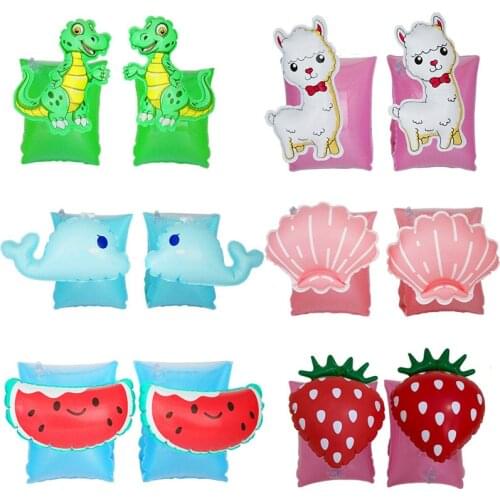 2020 New Baby Swimming Ring Arm Circle Pool Float Inflatable Swimming Safety Training Unicorn Whale Dinosaur Pool Party Toys