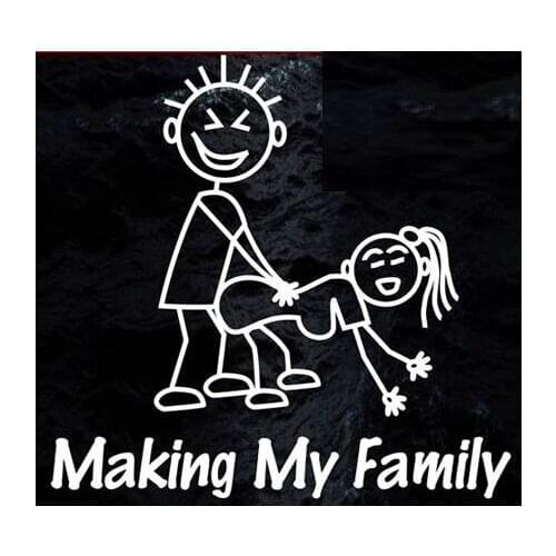 New Fashion Making My Family Sticker Figure Hoon Funny Decal Sticker Glass Window Stickers Decoration Accessories 20.9x11.5cm