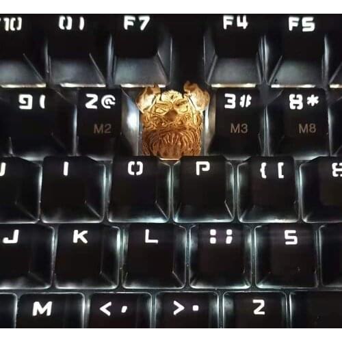 Customized Bull Head Resin Keycaps For Cherry Mx Switch Mechanical Gaming Keyboard Hand Made Golden texture Backlit Key Cap