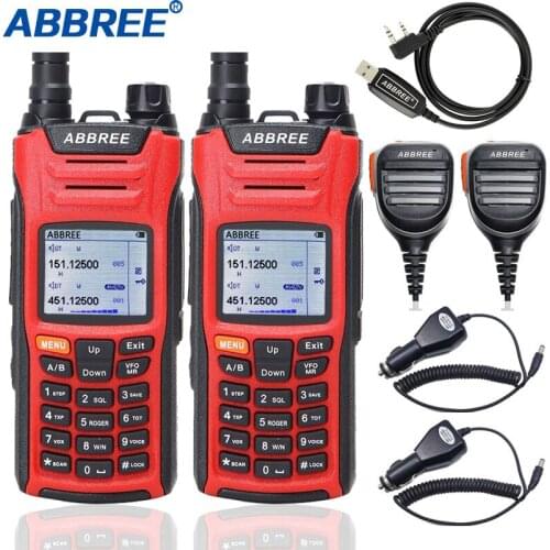 2pcs Abbree AR-F6 6 Walkie Talkie Bands Dual Display Dual 999CH Multi-functional VOX DTMF SOS Scanning Color Display Ham Radio
