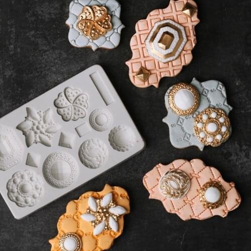 Retro Gemstone & Jewelry Mould Silicone Mold Fondant Cake Decorating Tool Gumpaste Sugarcraft Chocolate Forms Bakeware