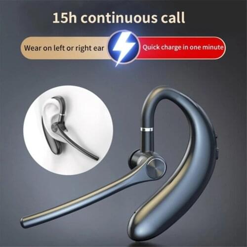 Single Ear Car Business Bluetooth-compatible Headset With Mic Handle Ear-hook Sports Earphone Long Standby Wireless Headset