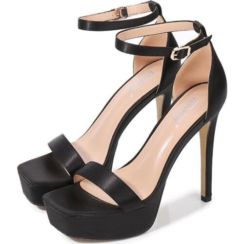 Silk Sandals Women Summer Glitter Sexy High Heels 12.5CM Platform Party Wedding Women Shoes Female Steel Pipe Dance Party Shoes